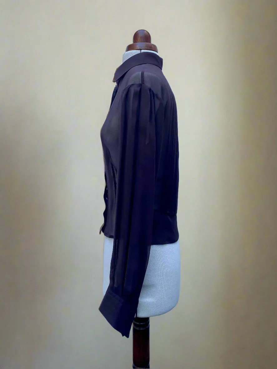 ARMANI Sheer Blouse UK8-10