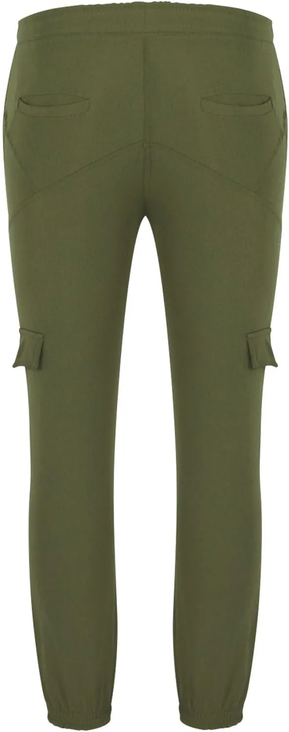Aymnlox Mens Casual Cargo Pants Baggy Solid Slim Fit Joggers Sweatpants Outdoor Hiking Athletic Gym Trouser with Multi Pocket