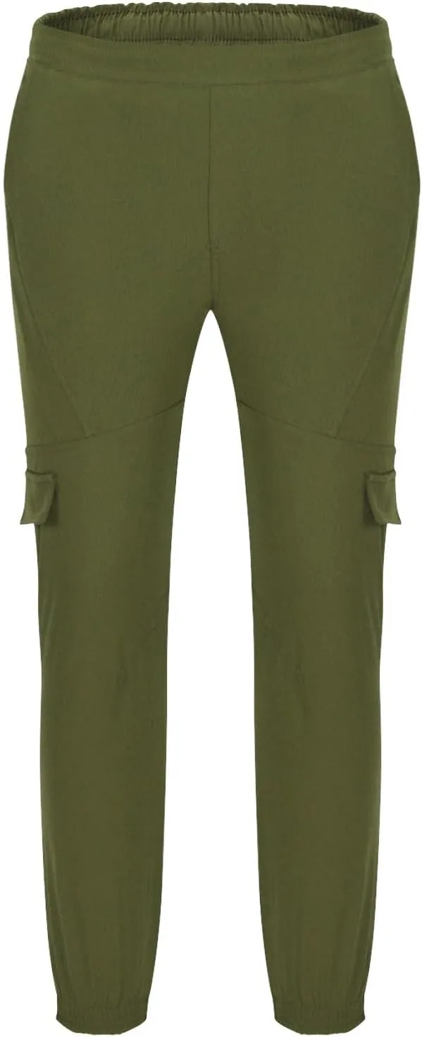 Aymnlox Mens Casual Cargo Pants Baggy Solid Slim Fit Joggers Sweatpants Outdoor Hiking Athletic Gym Trouser with Multi Pocket