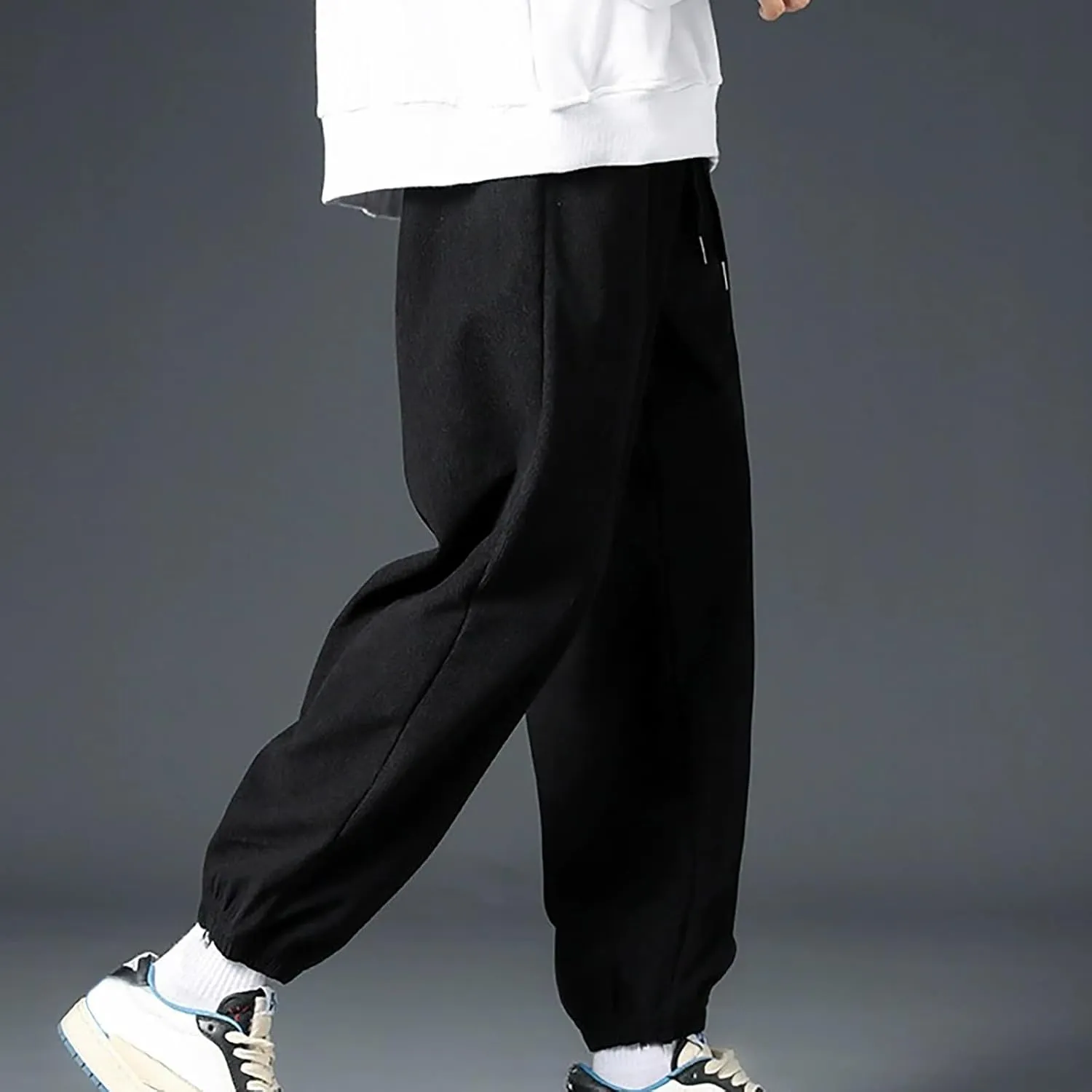 Aymnlox Mens Casual Jogger Pants Lightweight Outdoor Hiking Corduroy Pants Tapered Slim Fit Workout Gym Trousers with Pockets