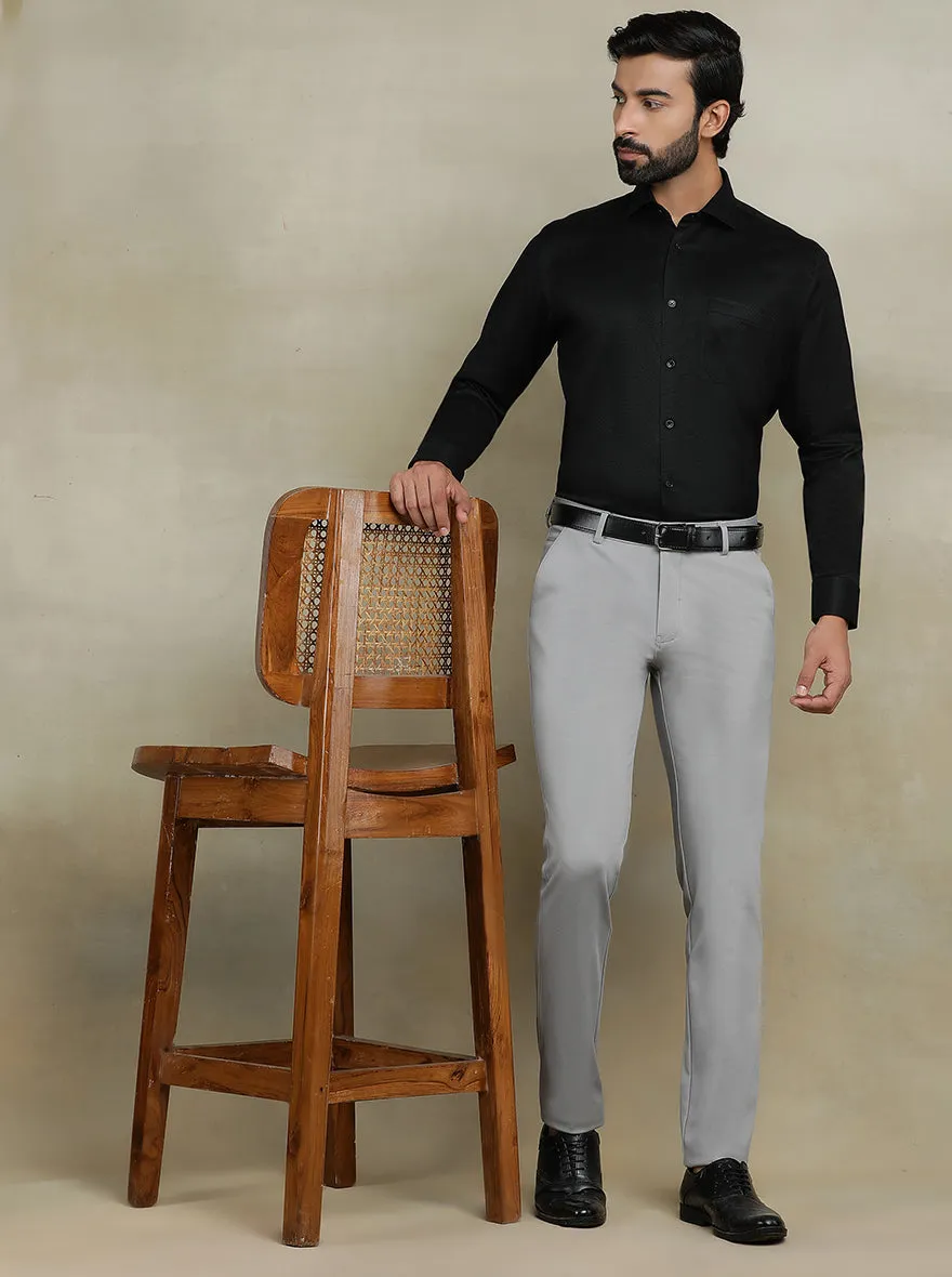 Black Dobby Regular Fit Formal Shirt | JadeBlue