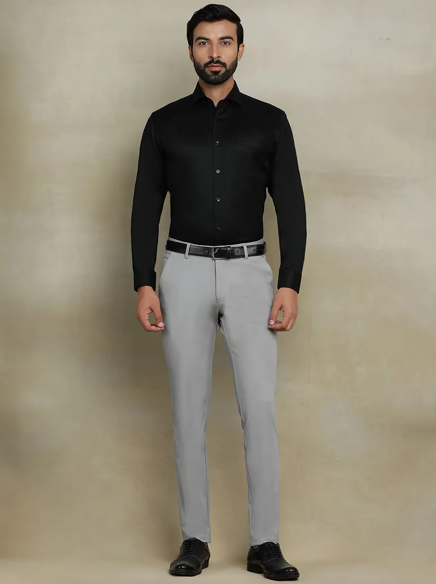 Black Dobby Regular Fit Formal Shirt | JadeBlue