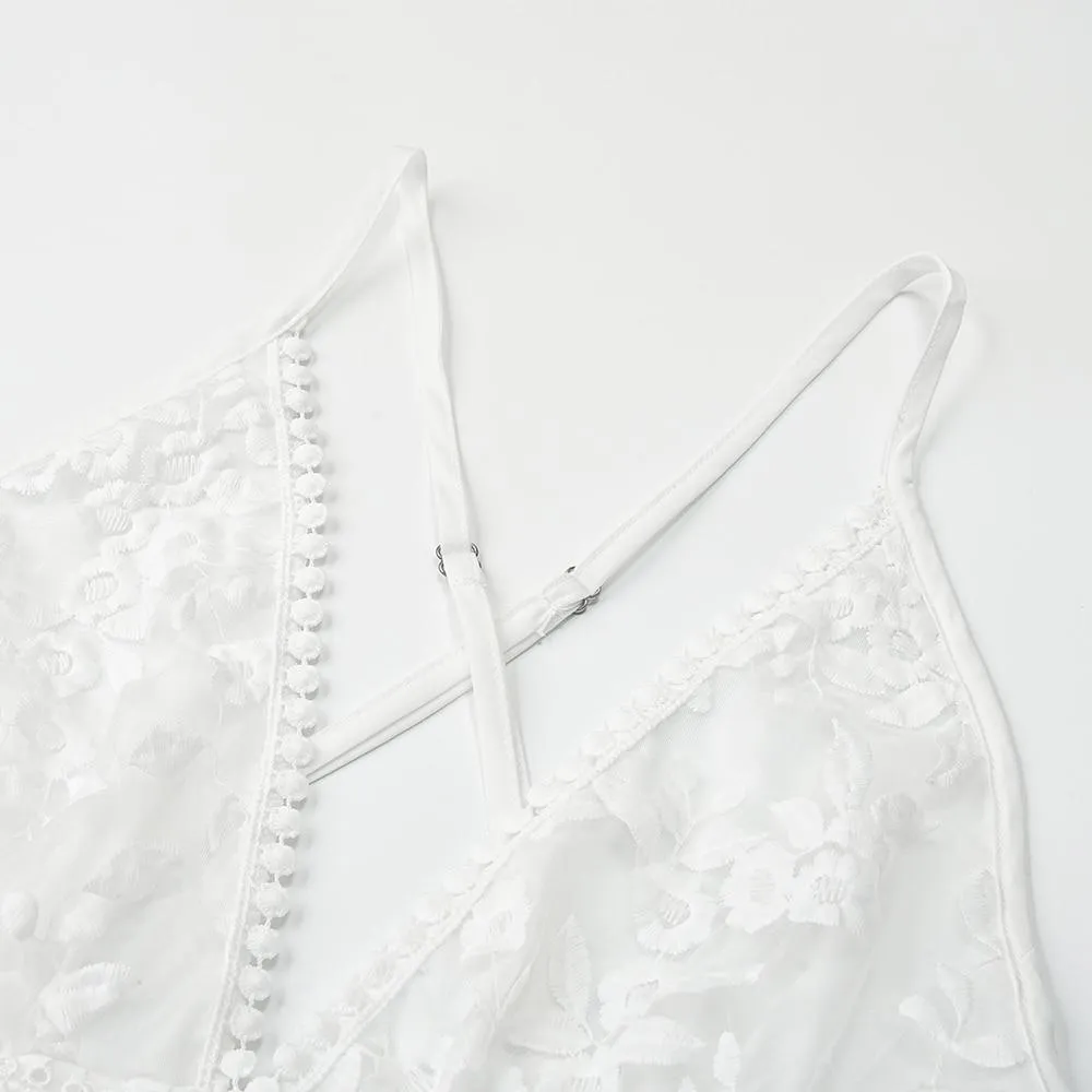 Boho Chic Backless Floral Lace Dress