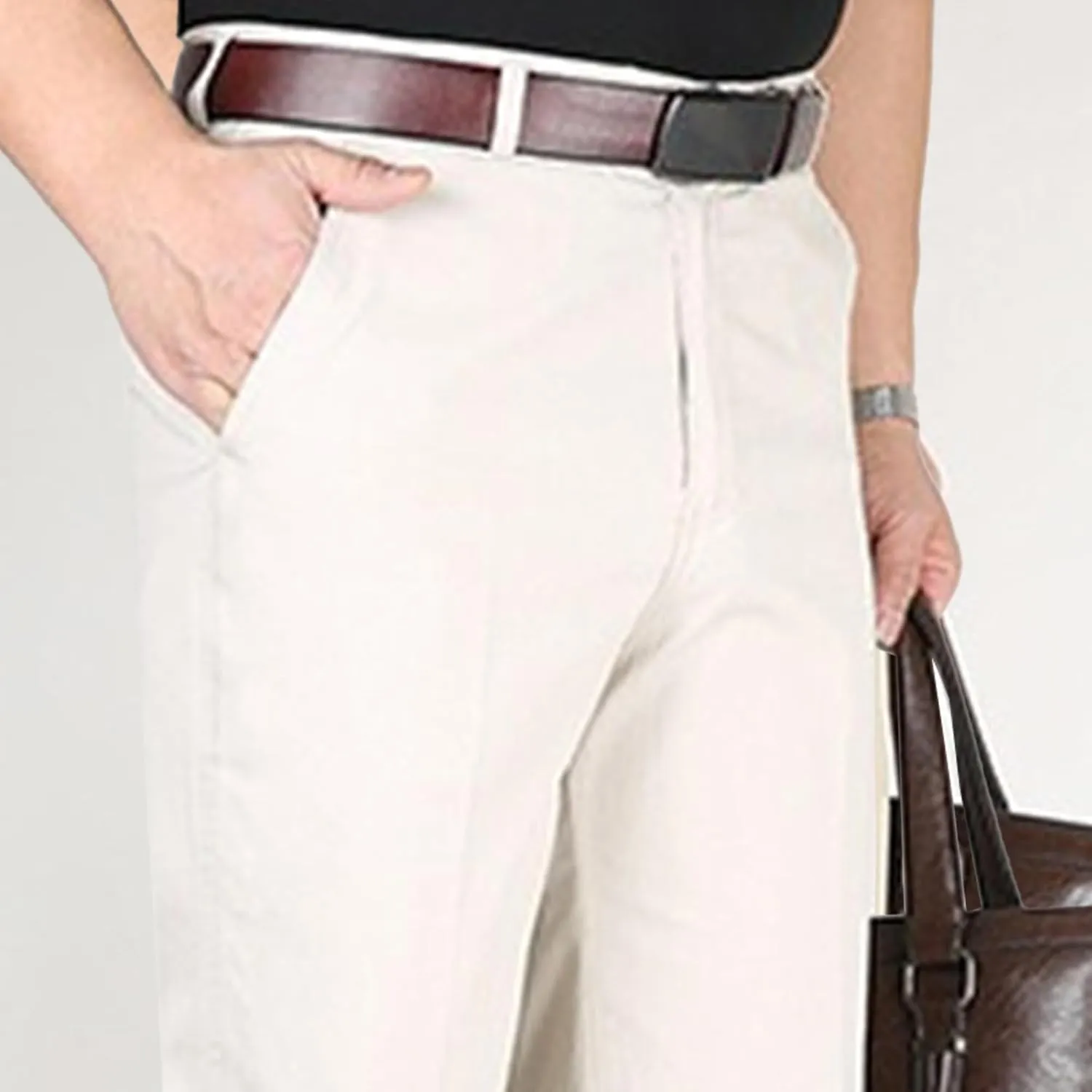Chino Pants for Men Casual Dress Pants for Men Slim-Fit Stretch Pant Straight High Waist Summer Trendy Trousers