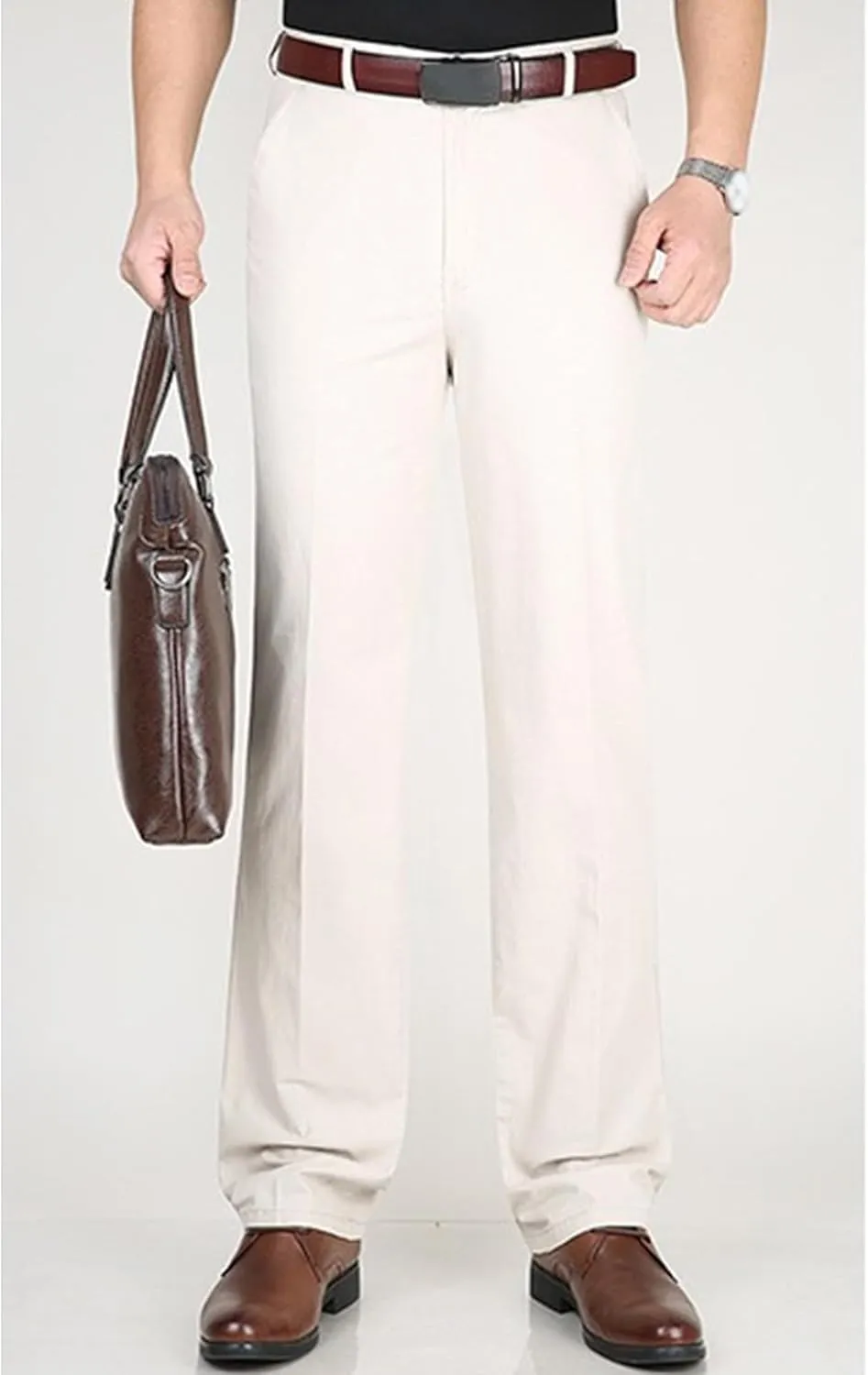 Chino Pants for Men Casual Dress Pants for Men Slim-Fit Stretch Pant Straight High Waist Summer Trendy Trousers