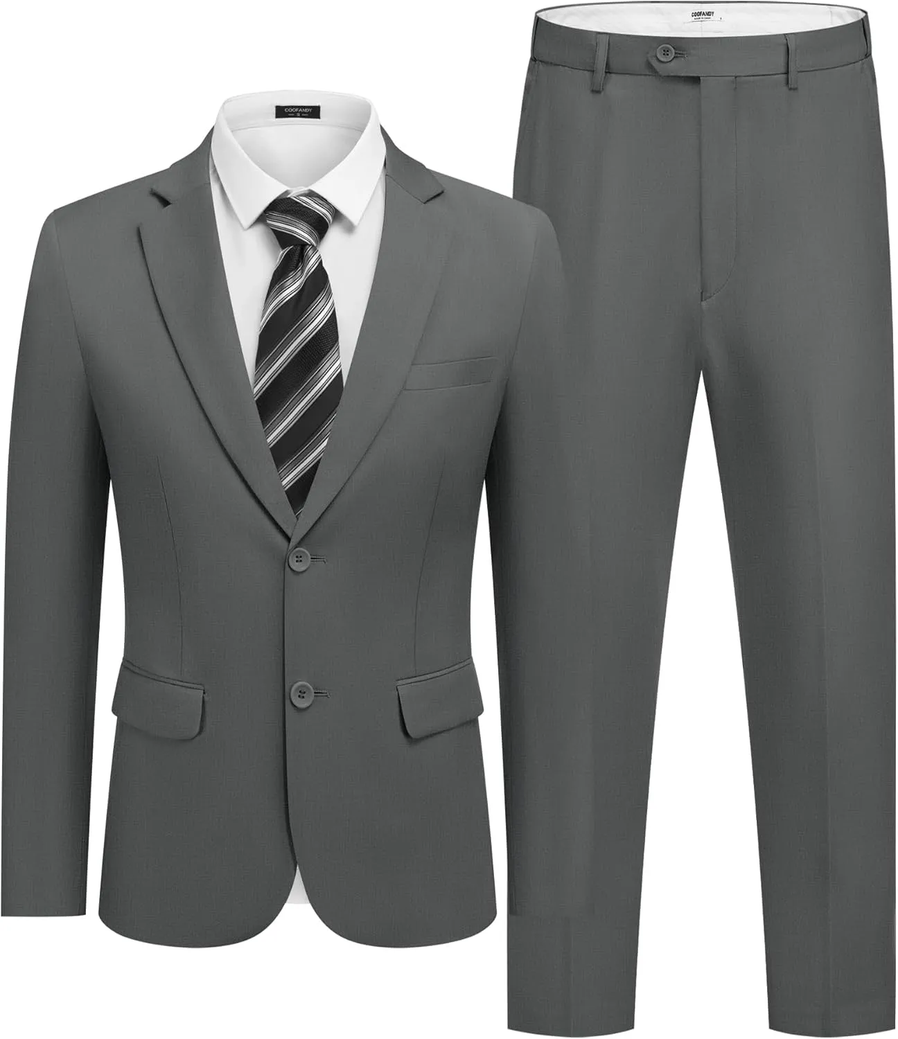 COOFANDY Mens 2 Piece Suit Slim Fit 2 Button Formal Jacket Suits Pants Set for Wedding Business Prom