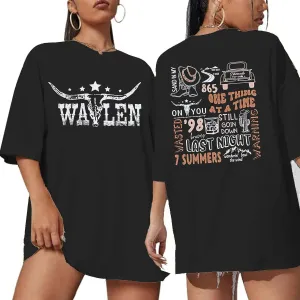 Cow Skull Women Oversized Shirts Country Music Tshirt Western T Shirt Vintage Music Lover Gift Rodeo Cowboy Graphic Tee