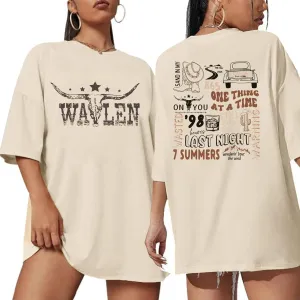 Cow Skull Women Oversized Shirts Country Music Tshirt Western T Shirt Vintage Music Lover Gift Rodeo Cowboy Graphic Tee