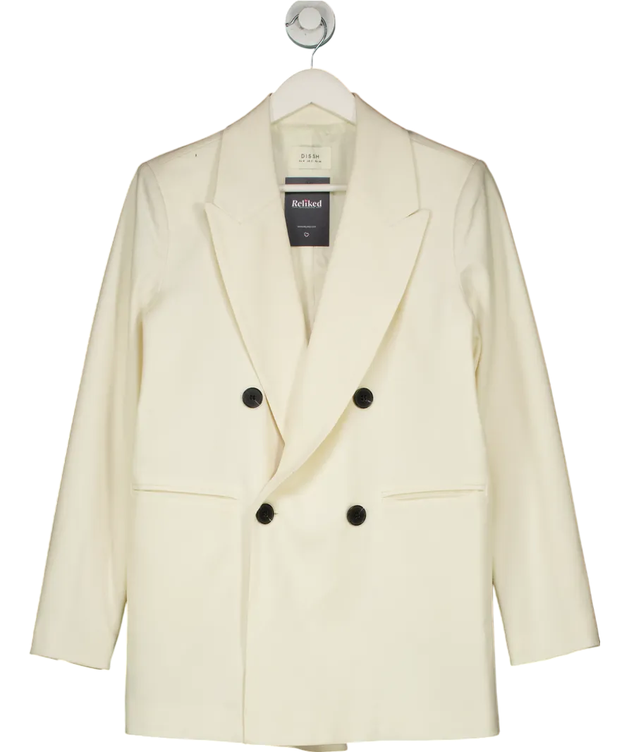 DISSH Cream Oversized Double Breasted Blazer UK 6