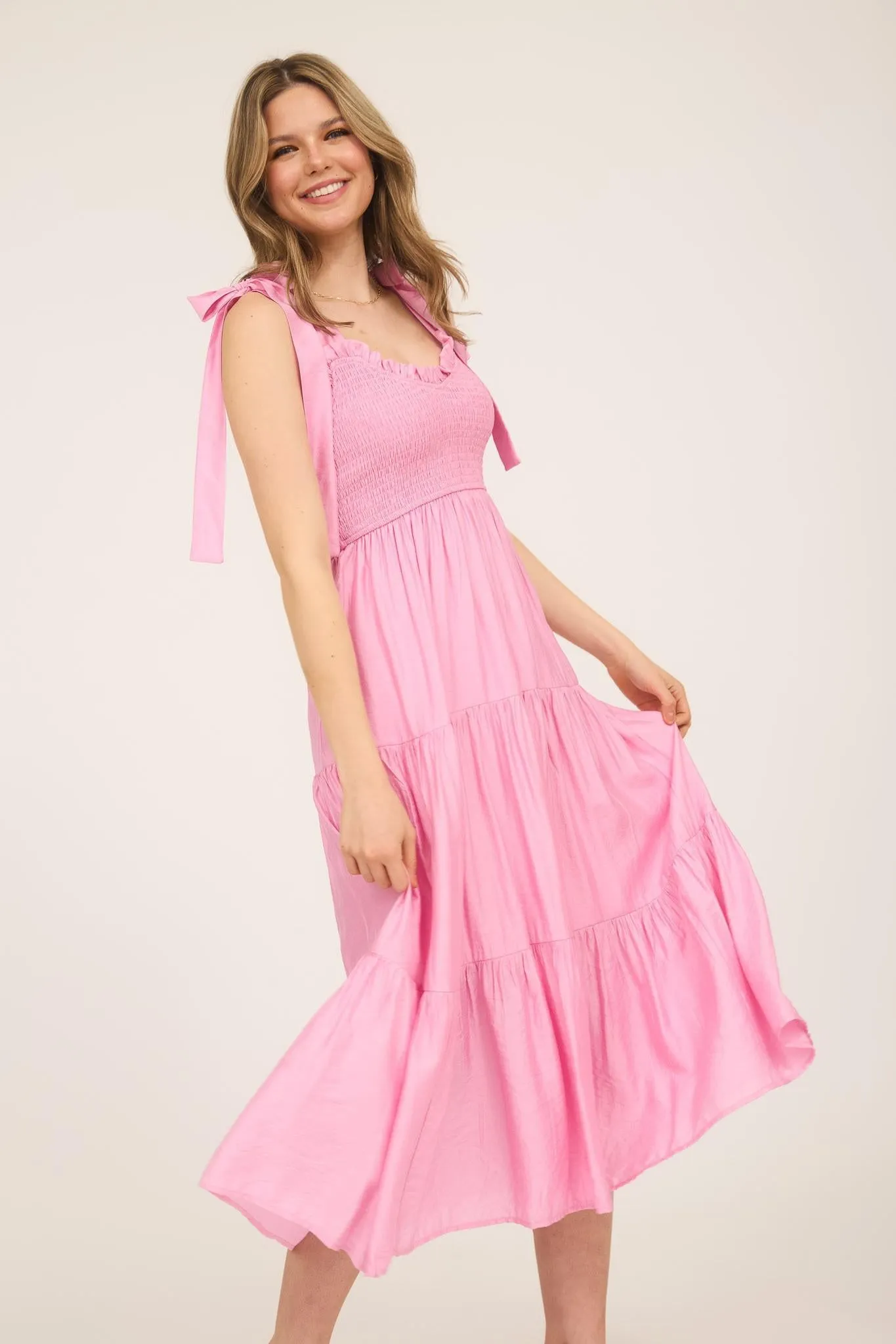 Empire Tie Midi Dress
