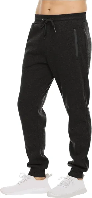 evzosrz Mens Sweatpant Slim Fit Active Athletic Workout Jogger Elastic High Waisted Track Bottom Trousers with Zipper Pockets