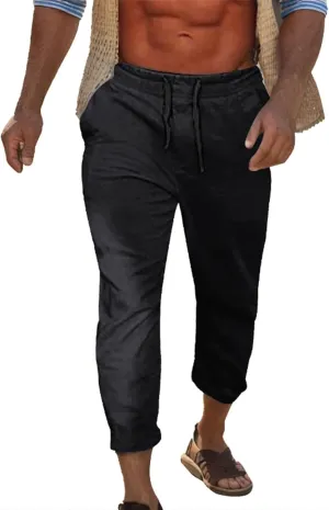 GIERIDUC Mens Stretch Waist Cargo Pants Mens Sweatpants Zipper Pockets Mens Smart Trousers Slim Fit Mens Leather Faux Pants