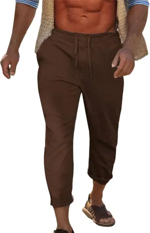GIERIDUC Mens Stretch Waist Cargo Pants Mens Sweatpants Zipper Pockets Mens Smart Trousers Slim Fit Mens Leather Faux Pants