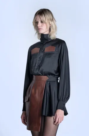 HIGH COLLAR SILK SHIRT