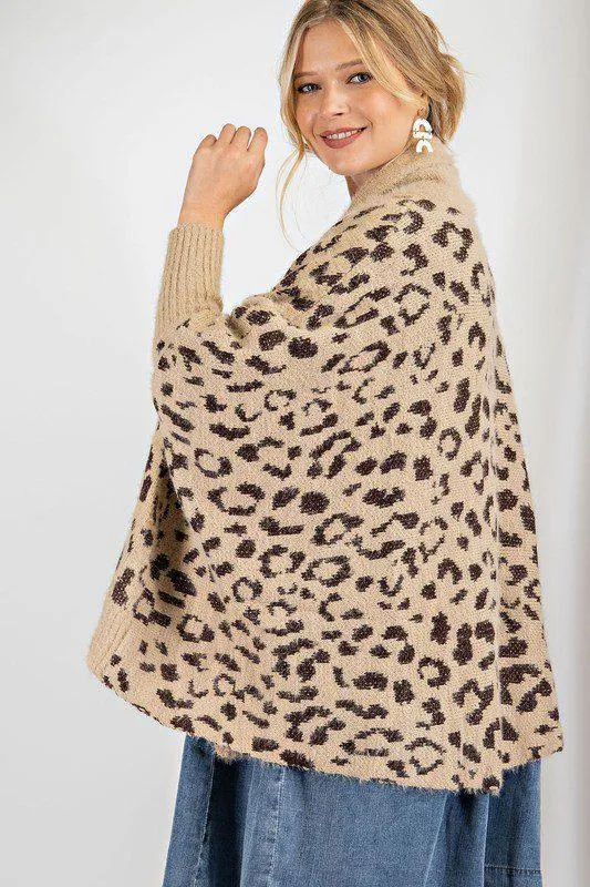 Leopard Print Sweater Cardigan
