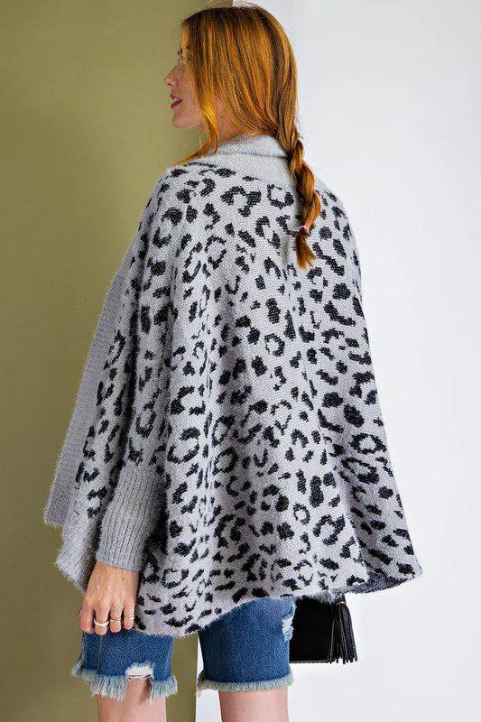 Leopard Print Sweater Cardigan