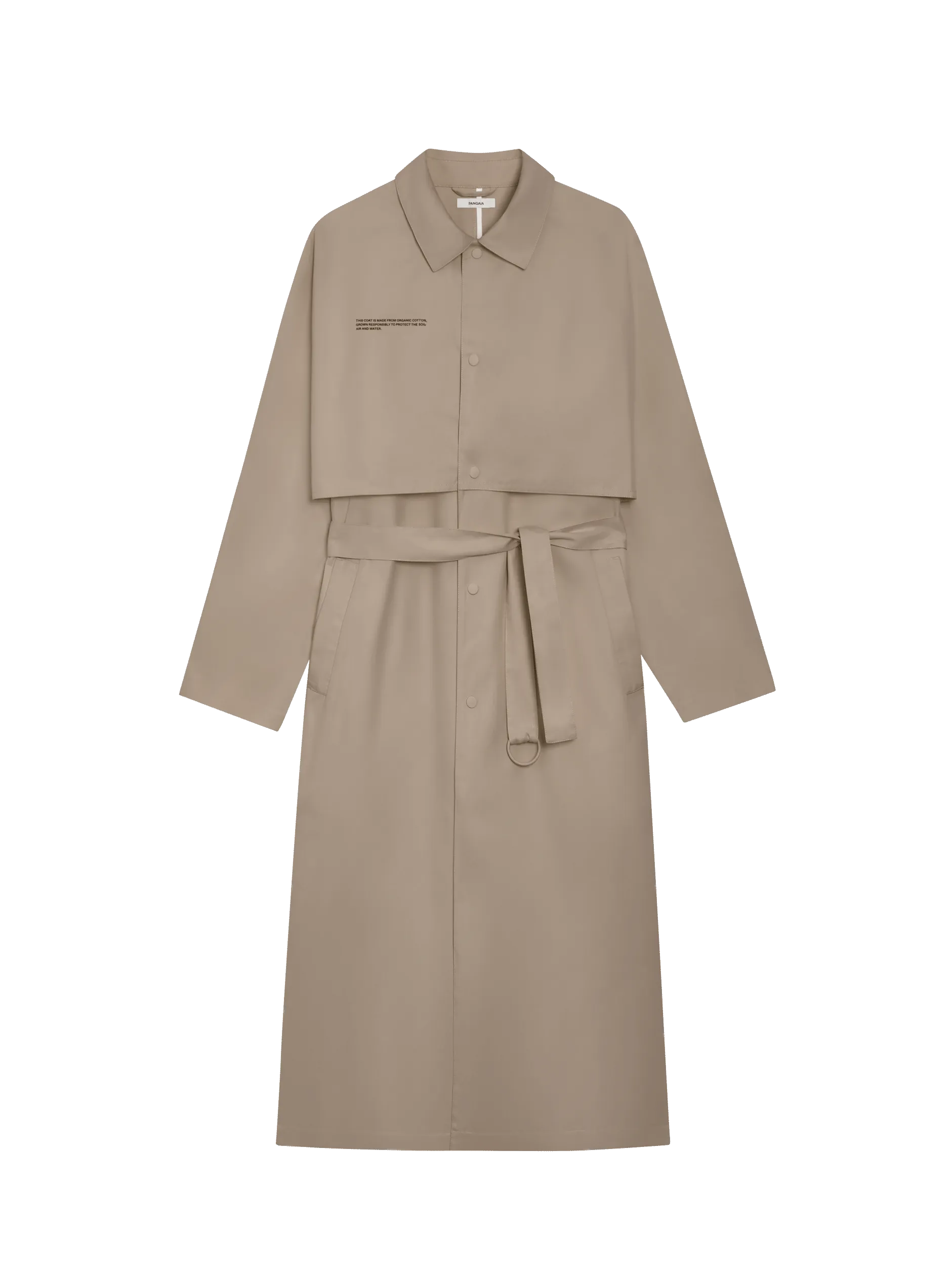 Mens Organic Cotton Trench Coattaupe