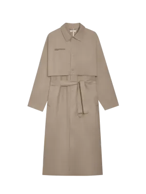 Mens Organic Cotton Trench Coattaupe