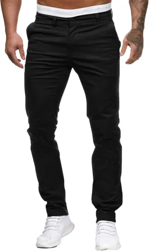 Mens Skinny Dress Pants Elastic Waist Flat Front Slim Fit Casual Smart Work Trousers Plus Size Business Golf Pants Slacks