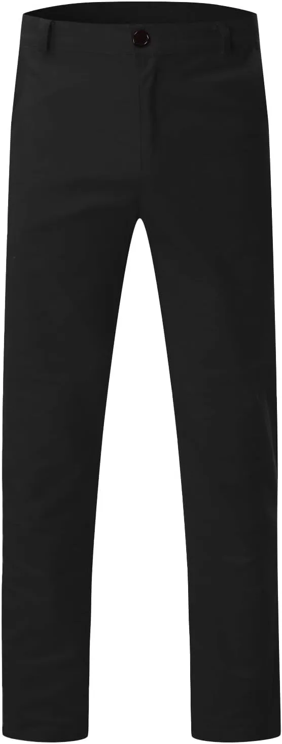 Mens Skinny Dress Pants Elastic Waist Flat Front Slim Fit Casual Smart Work Trousers Plus Size Business Golf Pants Slacks