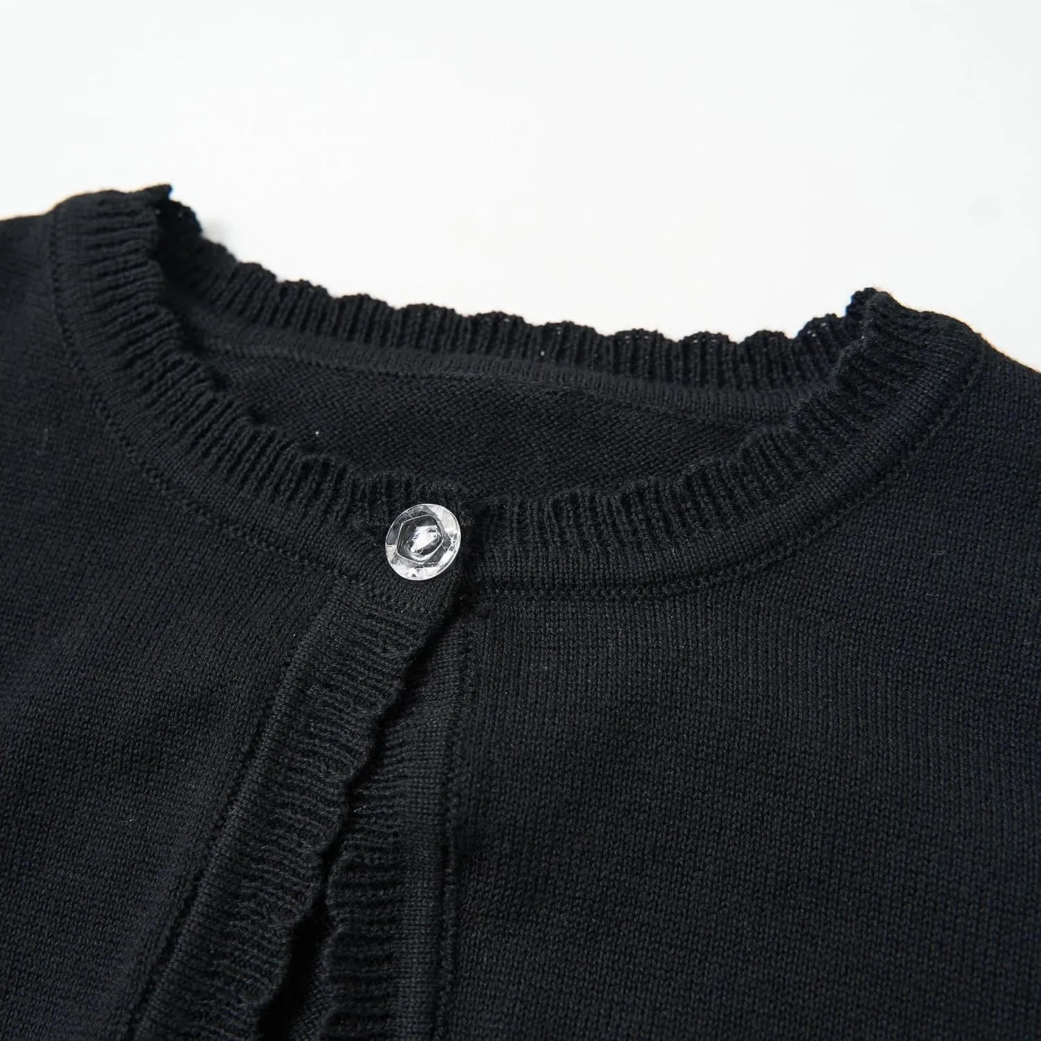 Miipat Toddler Girls Cardigan Long Sleeve Bolero Shrug Kids Knit Sweater Cover Up Button Closure Cropped Tops