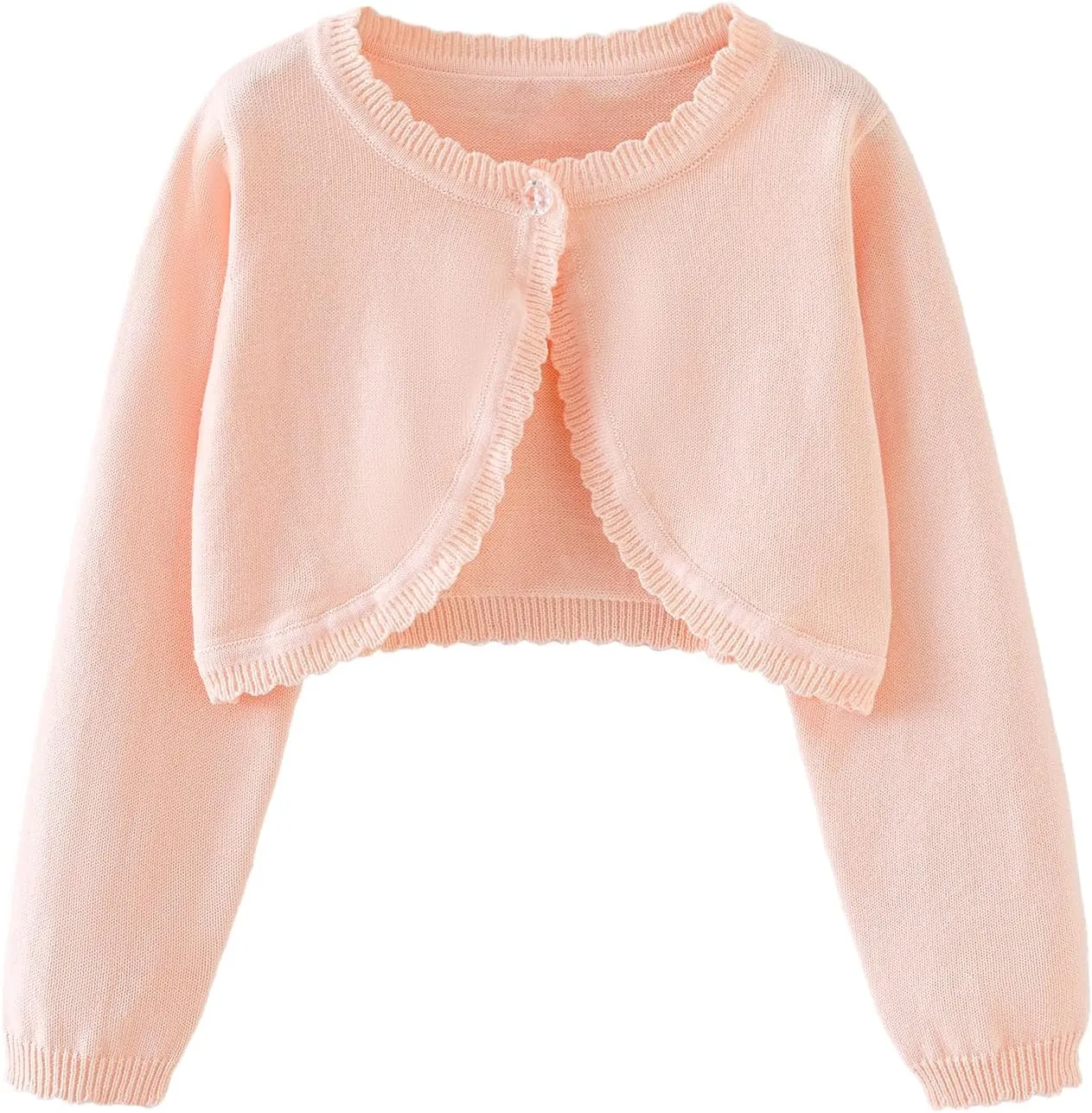 Miipat Toddler Girls Cardigan Long Sleeve Bolero Shrug Kids Knit Sweater Cover Up Button Closure Cropped Tops