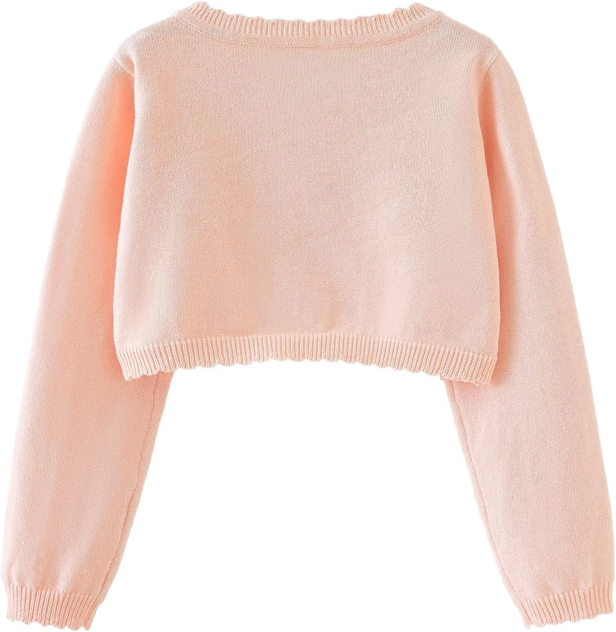 Miipat Toddler Girls Cardigan Long Sleeve Bolero Shrug Kids Knit Sweater Cover Up Button Closure Cropped Tops