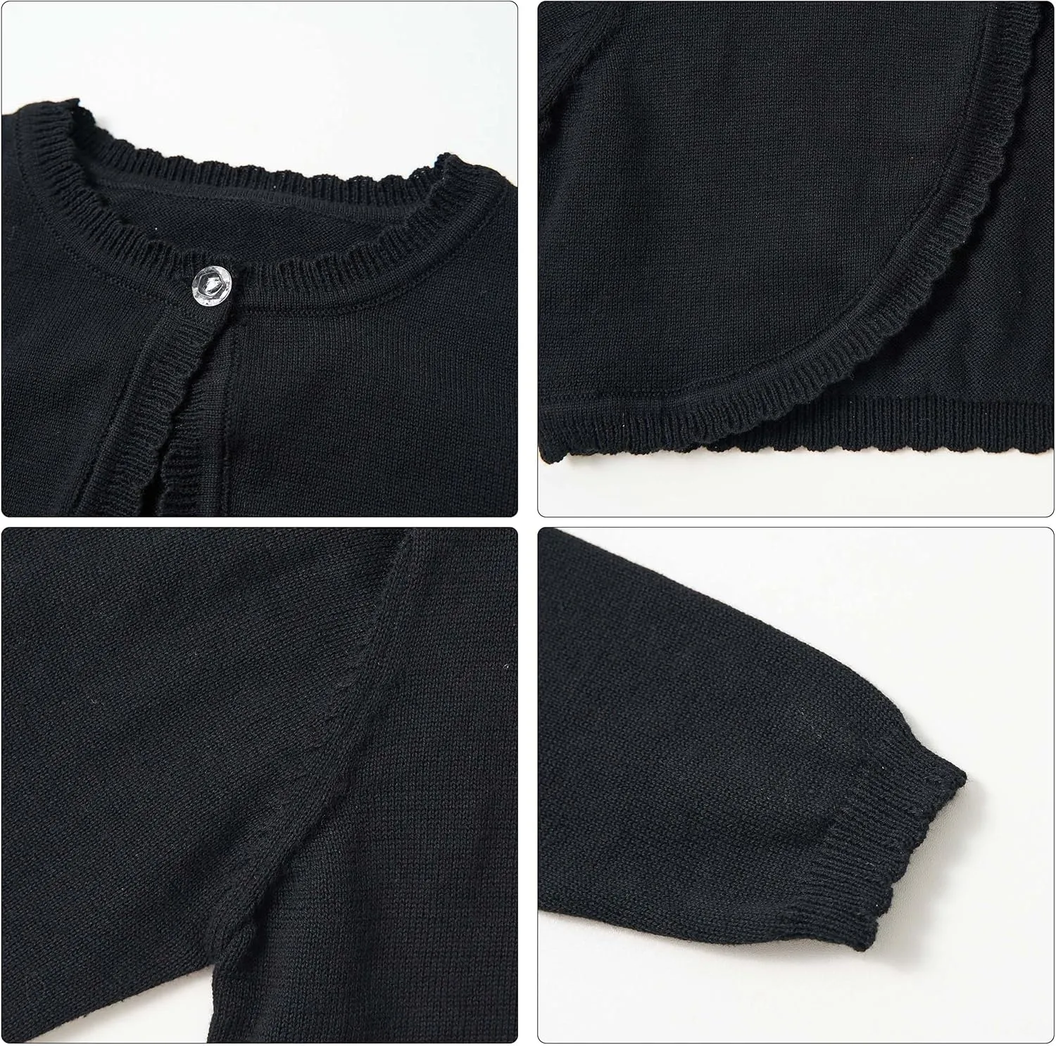 Miipat Toddler Girls Cardigan Long Sleeve Bolero Shrug Kids Knit Sweater Cover Up Button Closure Cropped Tops