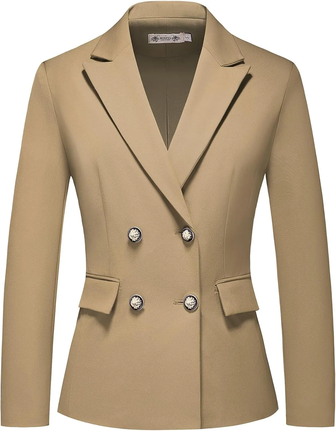 MODFUL Women's 2 Piece Business Suit Double Breasted Blazer and Pants Work Suit Set