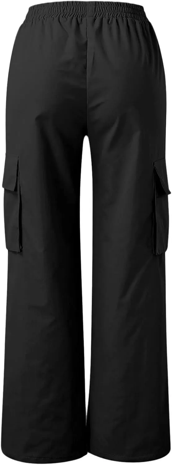 ODIZLI Women's Cargo Pants Casual Loose High Waisted Straight Leg Baggy Pants Trousers with Pockets