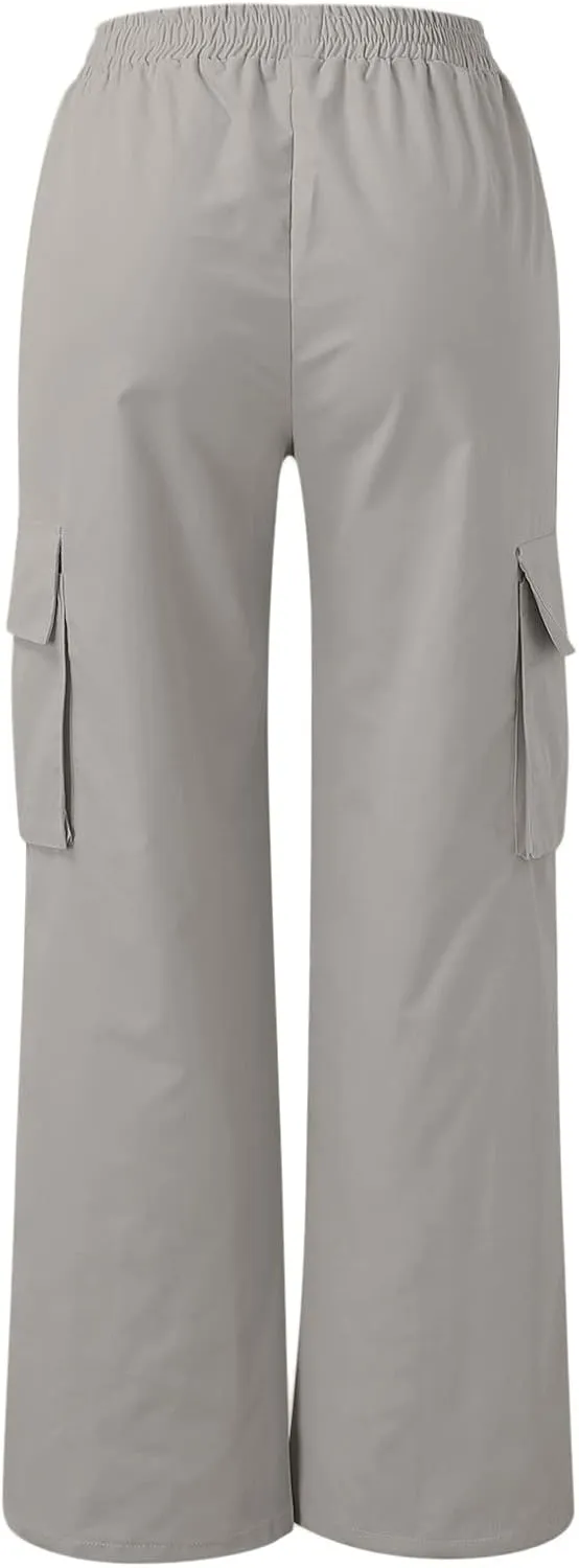 ODIZLI Women's Cargo Pants Casual Loose High Waisted Straight Leg Baggy Pants Trousers with Pockets