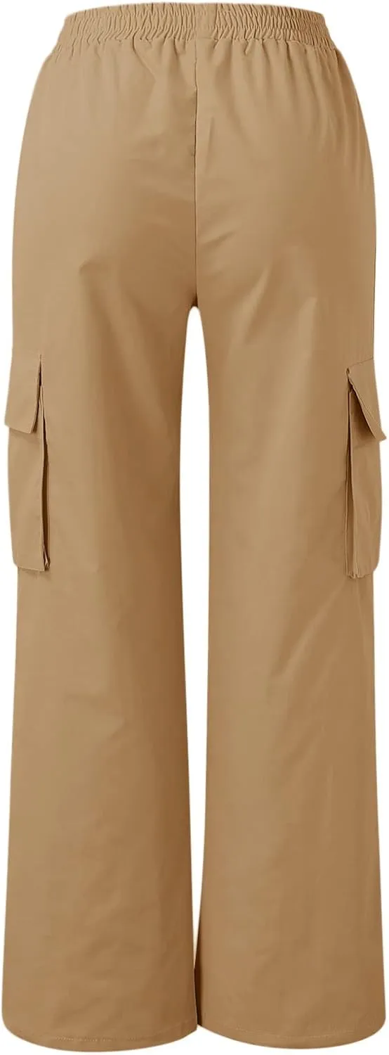 ODIZLI Women's Cargo Pants Casual Loose High Waisted Straight Leg Baggy Pants Trousers with Pockets