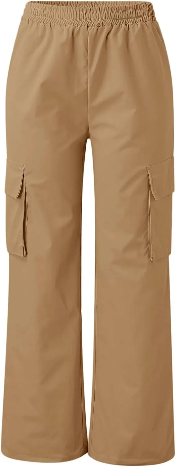 ODIZLI Women's Cargo Pants Casual Loose High Waisted Straight Leg Baggy Pants Trousers with Pockets