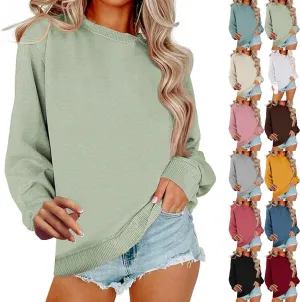 Oversized Sweatshirt for Women Casual Crewneck Long Sleeve Shirts Loose Comfy Pullover Tops Fall Preppy Clothes