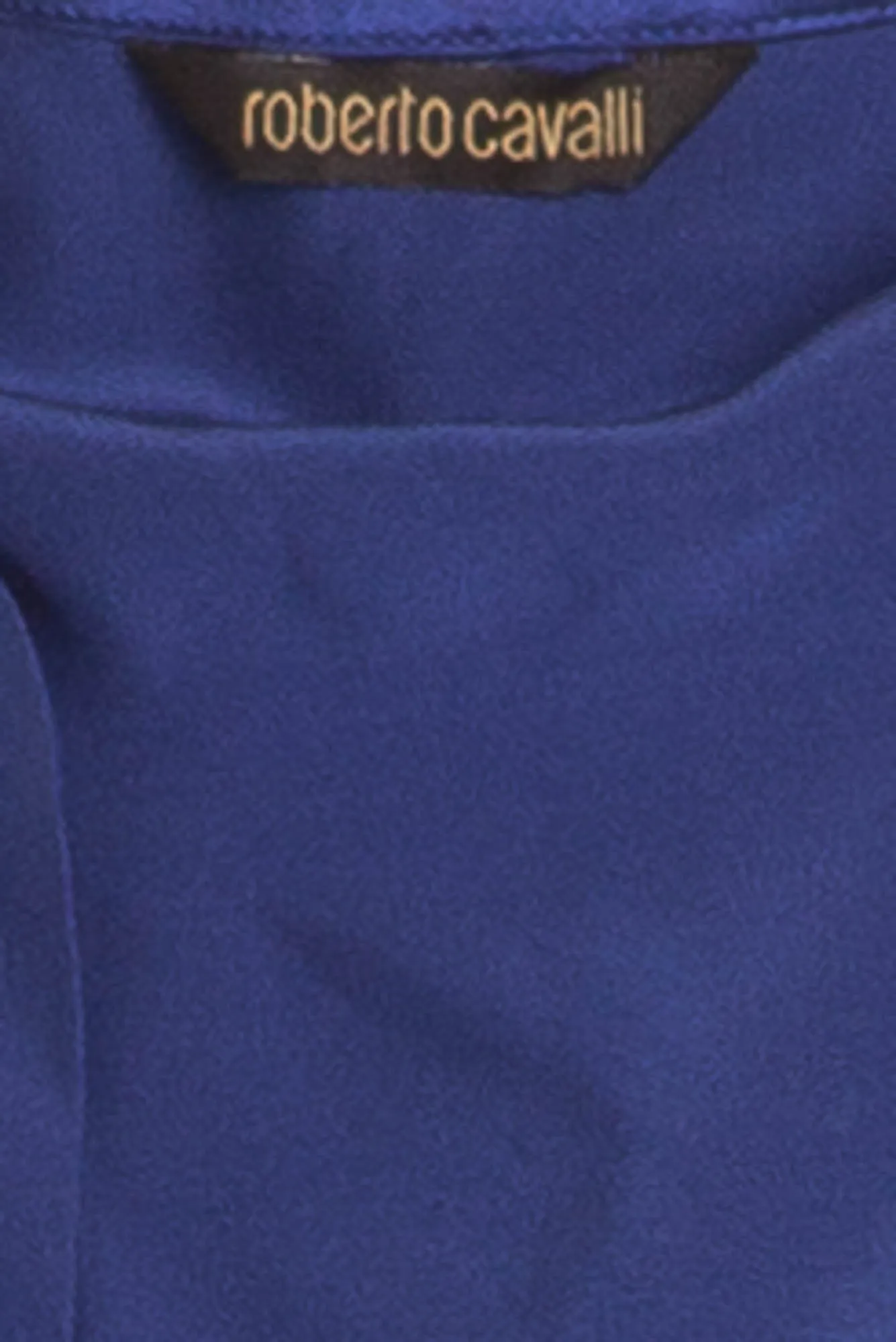 Roberto Cavalli - Silk Blue Halter with Ruffles - IT 42