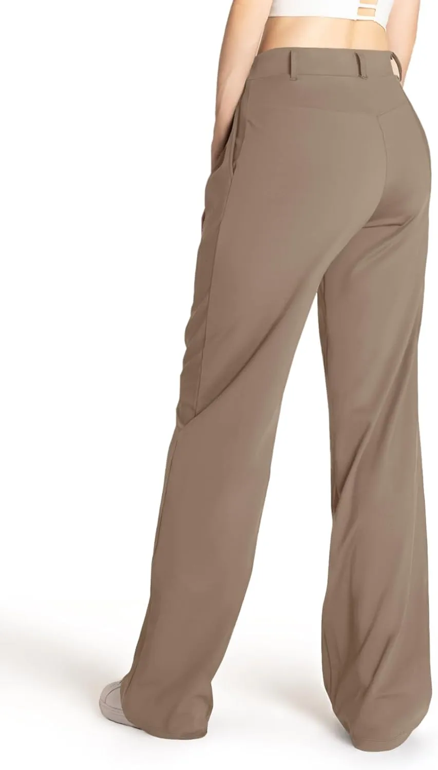 Safort Wide Leg Pants Women Dress Pants 28"/31"/34" Business Casual Trousers Work Office Loose Slacks Belt Loops Pockets