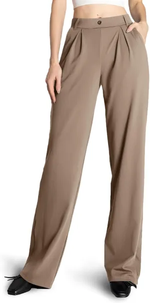 Safort Wide Leg Pants Women Dress Pants 28"/31"/34" Business Casual Trousers Work Office Loose Slacks Belt Loops Pockets