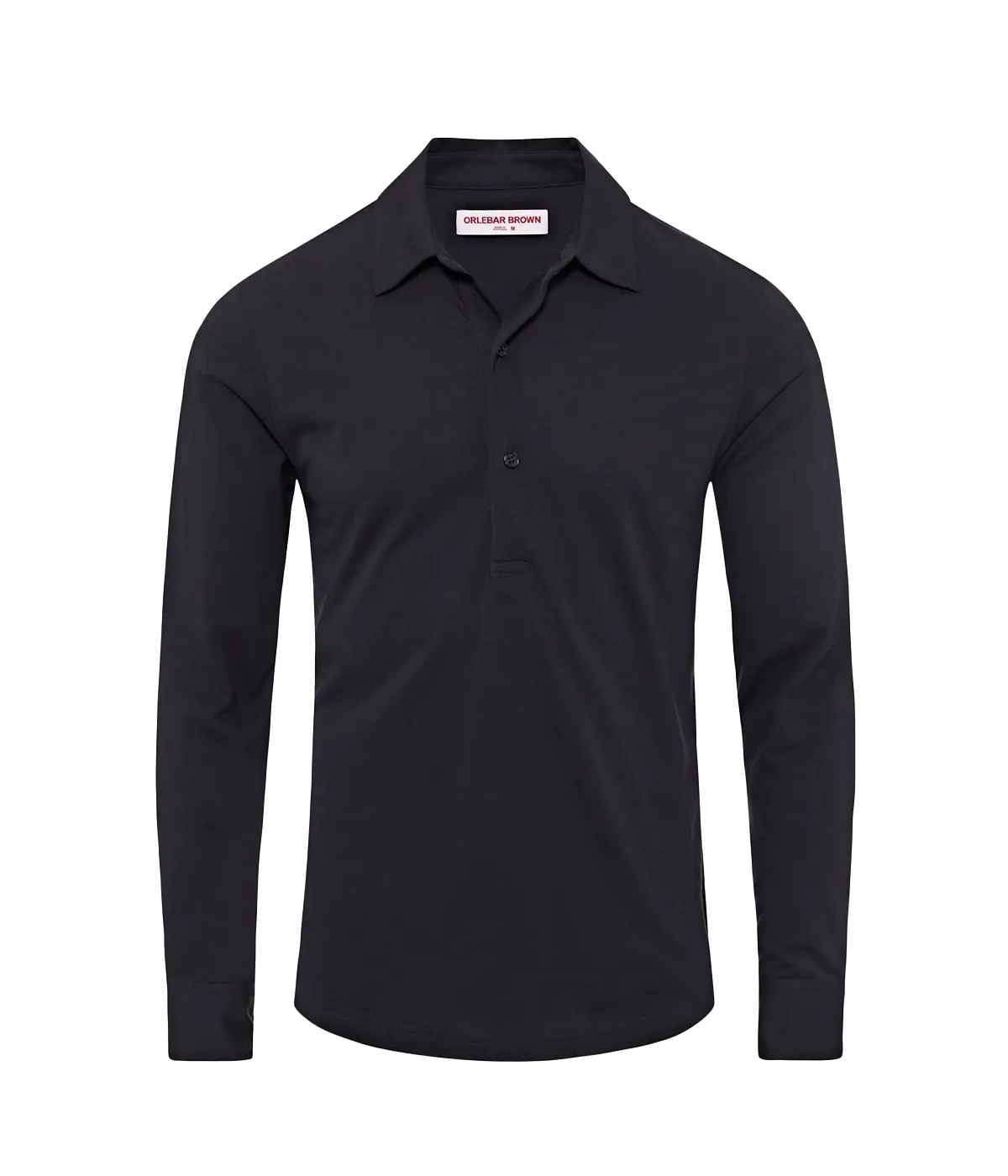 Sebastian Long Sleeve Cotton Silk Polo in Night Iris