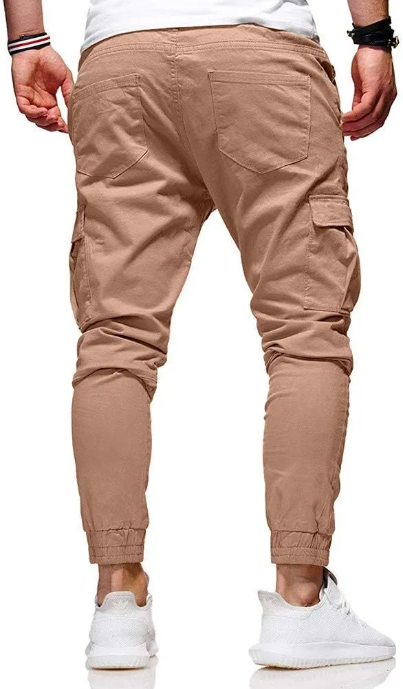 Sweatpants for Men Big and Tall Casual Mens Gifts Cargo Pants Hiking Workout Joggers Expandable-Waist Flat-Front Pant