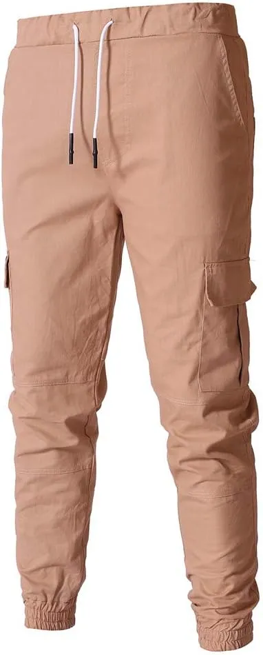 Sweatpants for Men Big and Tall Casual Mens Gifts Cargo Pants Hiking Workout Joggers Expandable-Waist Flat-Front Pant