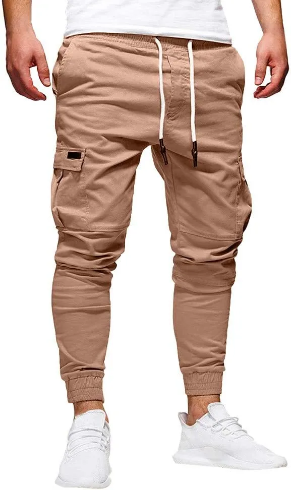 Sweatpants for Men Big and Tall Casual Mens Gifts Cargo Pants Hiking Workout Joggers Expandable-Waist Flat-Front Pant