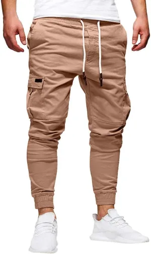 Sweatpants for Men Big and Tall Casual Mens Gifts Cargo Pants Hiking Workout Joggers Expandable-Waist Flat-Front Pant