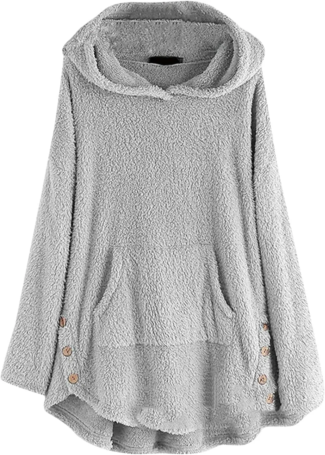 TWGONE Winter Warm Jackets for Women Fuzzy Fleece Hooded Coats Outerwear Plush Hoodies with Pocket