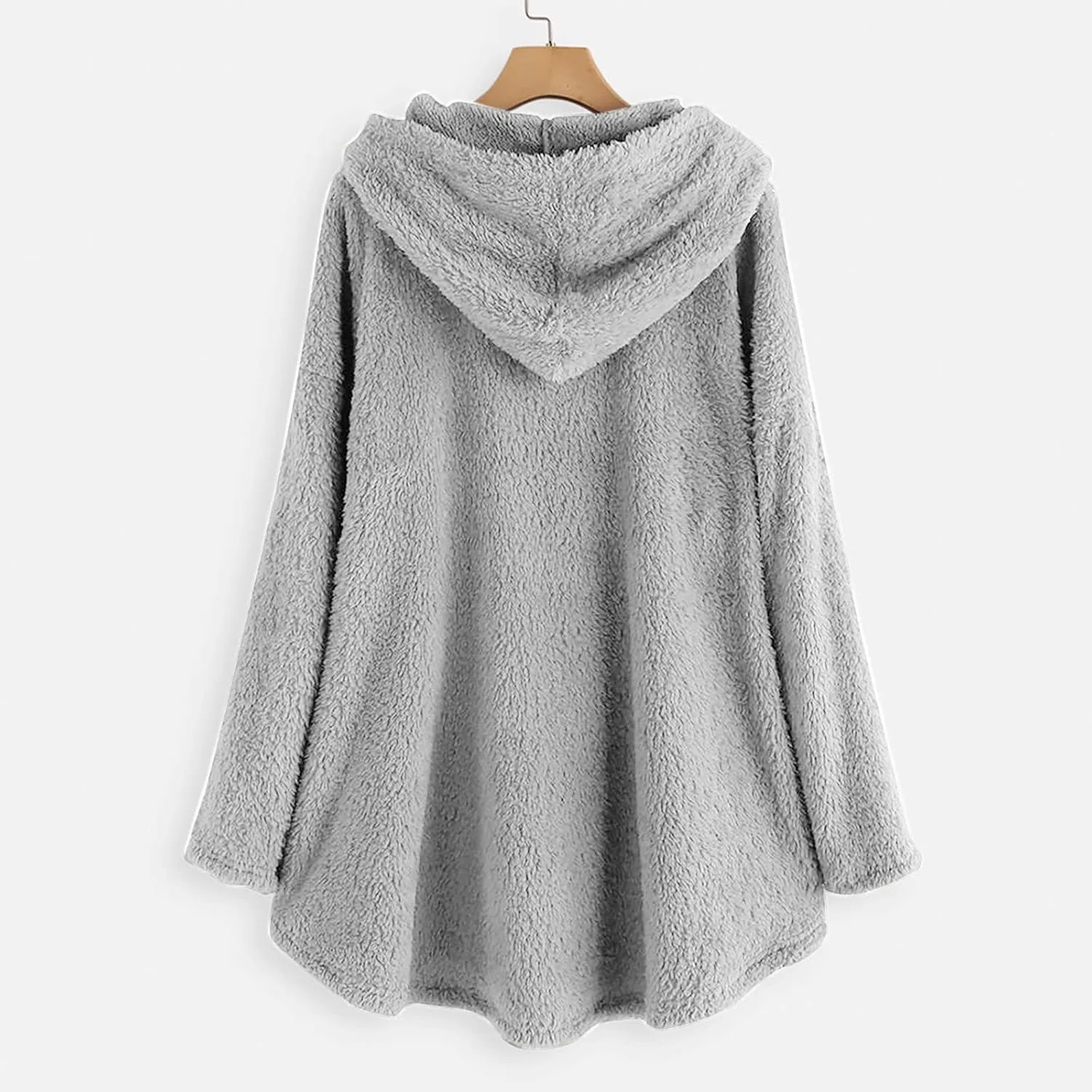 TWGONE Winter Warm Jackets for Women Fuzzy Fleece Hooded Coats Outerwear Plush Hoodies with Pocket
