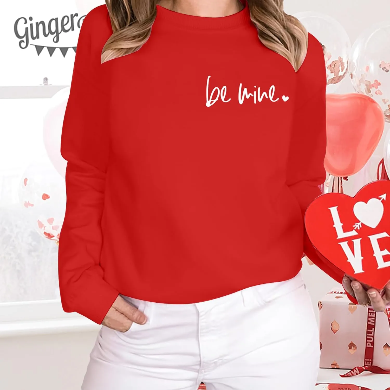 Women Valentines Sweatshirt Love Heart Graphic Print Shirts Valentines Day Shirt Vintage Pullover Tops