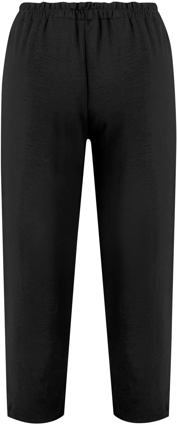 Womens Cargo Pants with Pockets Casual 2024 Summer Straight Pants Loose Trousers, Solid Pants
