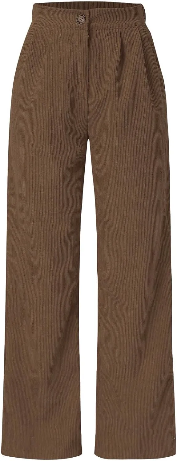 Women's High Waist Straight Pants Wide Leg Casual Lounge Trousers Long Baggy Solid Color Sweatpants Loose Slacks