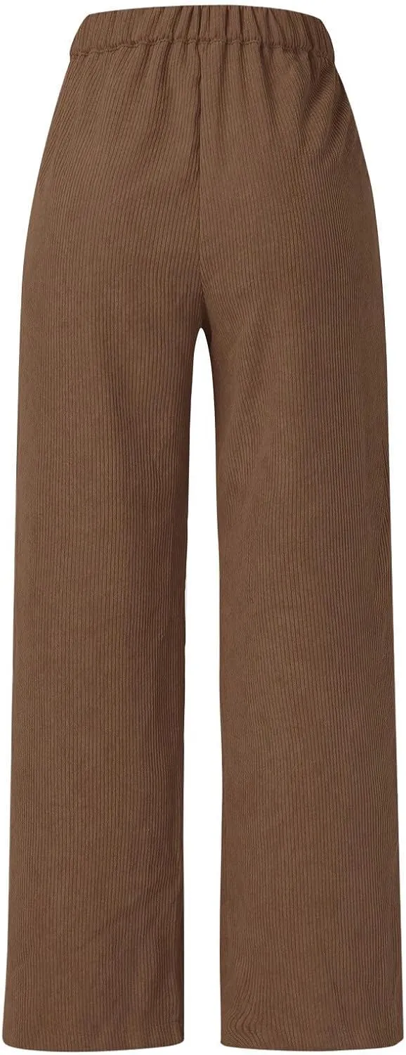 Women's High Waist Straight Pants Wide Leg Casual Lounge Trousers Long Baggy Solid Color Sweatpants Loose Slacks