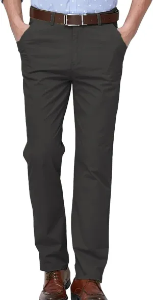 ZYXTIM Work Trousers for Men Zipper Fly Flat Front Casual Smart Chino Office Pants Big&Tall Winkle Free Stretch Cargo Trouser