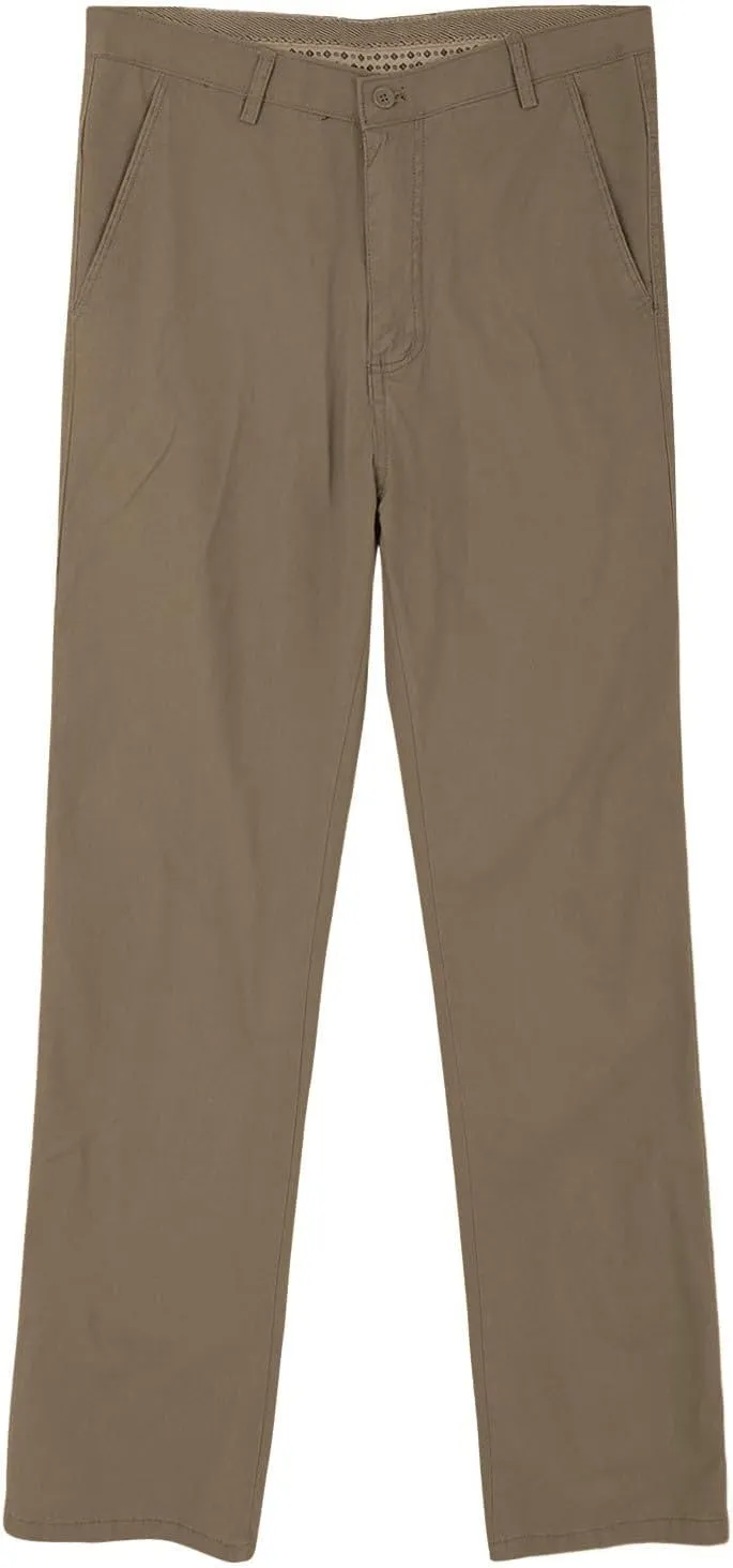 ZYXTIM Work Trousers for Men Zipper Fly Flat Front Casual Smart Chino Office Pants Big&Tall Winkle Free Stretch Cargo Trouser